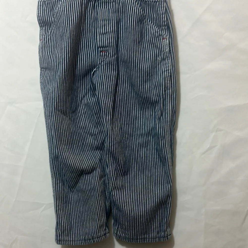 Blue Denim Overalls with Adjustable Straps and Bib Front